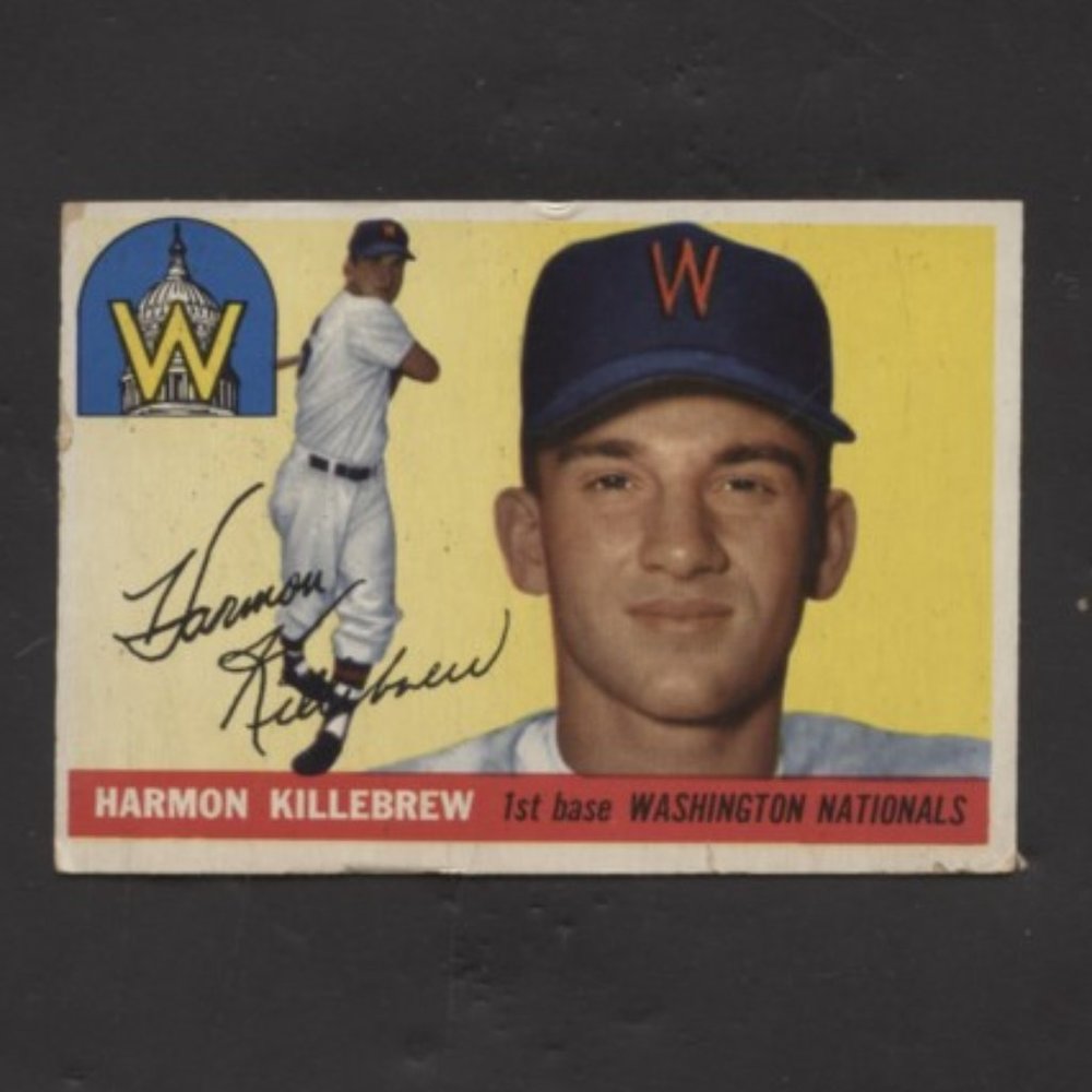 1955 TOPPS BASEBALL HARMON KILLEBREW ROOKIE CARD #124 WASHINGTON SENATORS